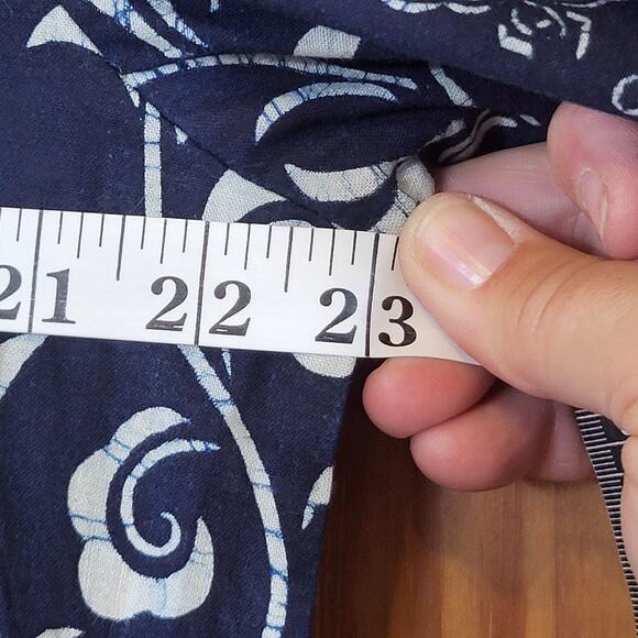 Vintage Chinese robe block Printed blue size MED Frendship S'hai - Picture 10 of 11